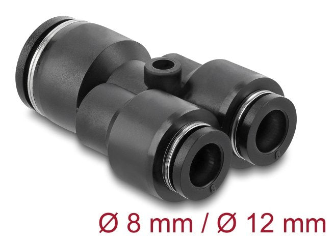 Delock Pneumatik Steckverbinder 2 X 8 Mm A 1 X 12 Mm Con Befestigungsloch Y-For