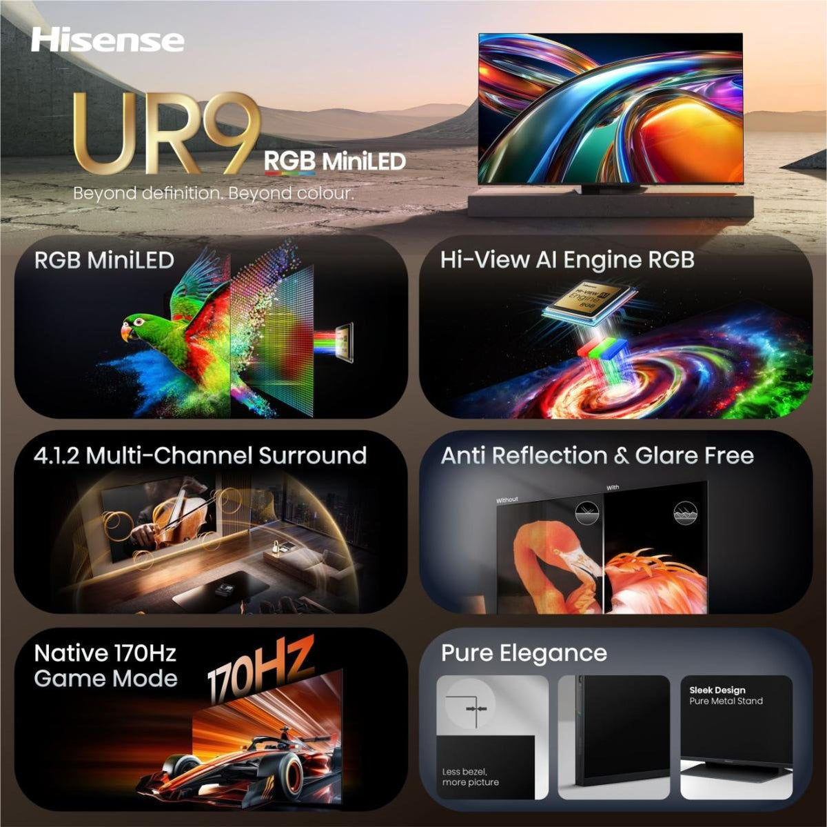EAN 6942351436227 - Hisense 65UR9DS 165,1 cm (65") 4K Ultra HD Smart TV Wifi Negro imagen 4