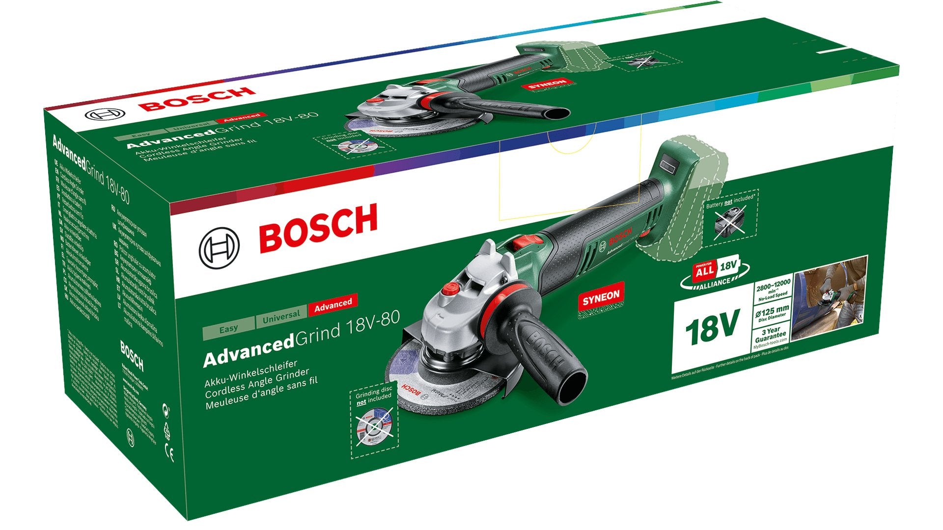 EAN 4053423236118 - Bosch Advanced Grind 18V-80 amoladora angular 12,5 cm 12000 RPM 1,7 kg imagen 3