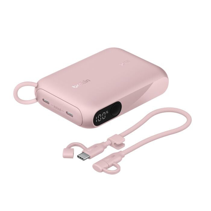 Belkin Powerbank Mit Display 20w 10.000mah Usb-C Rosa  Bpb027hqpk