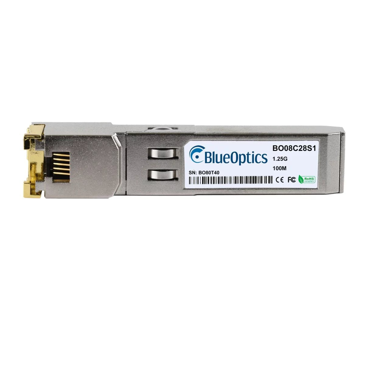 Blueoptics Alcatel-Lucent Minigbic-T Blueoptics Bo08c28s1 Sfp Transceiver, Cobre Rj45, 1000base-T, 100 M