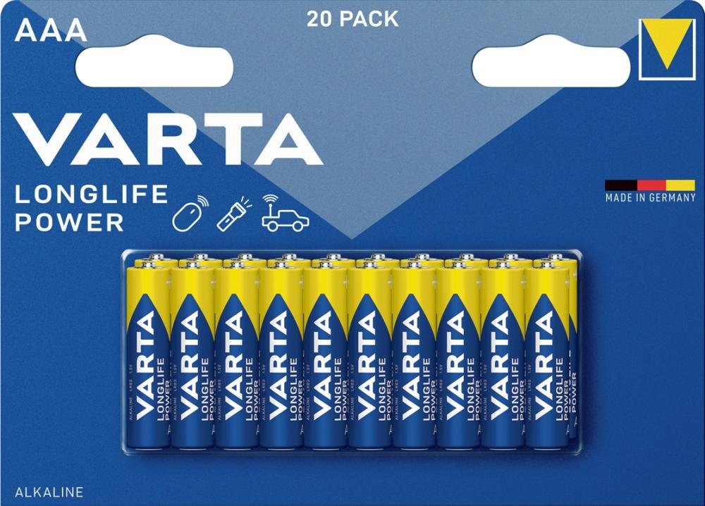 Pila Varta Long Life Power Aaa Lr03 Pack 20uni