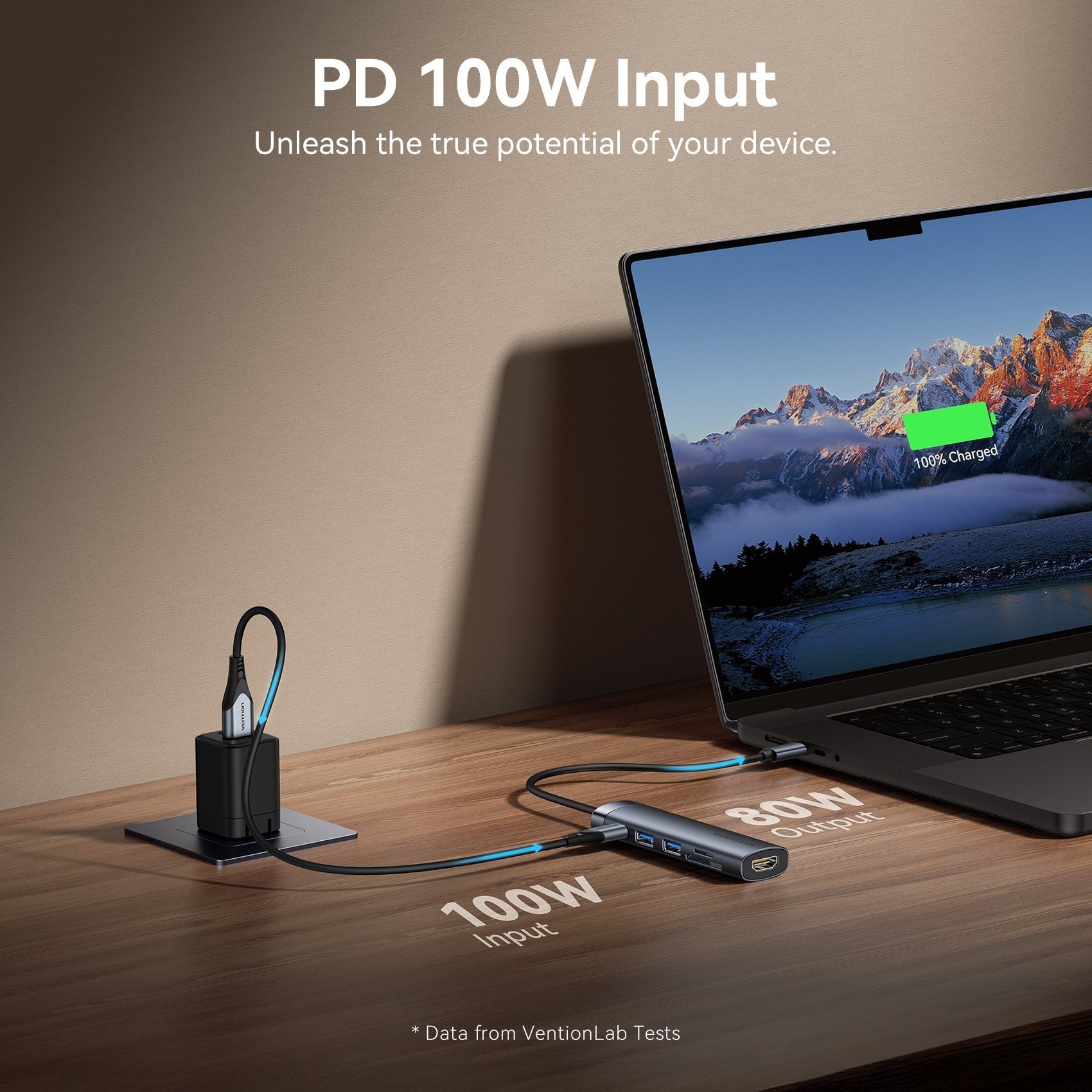 Docking Usb Tipo-C Vention Thjhb 1xhdmi 4k 2xusb 1xusb Tipo-C Pd Gris