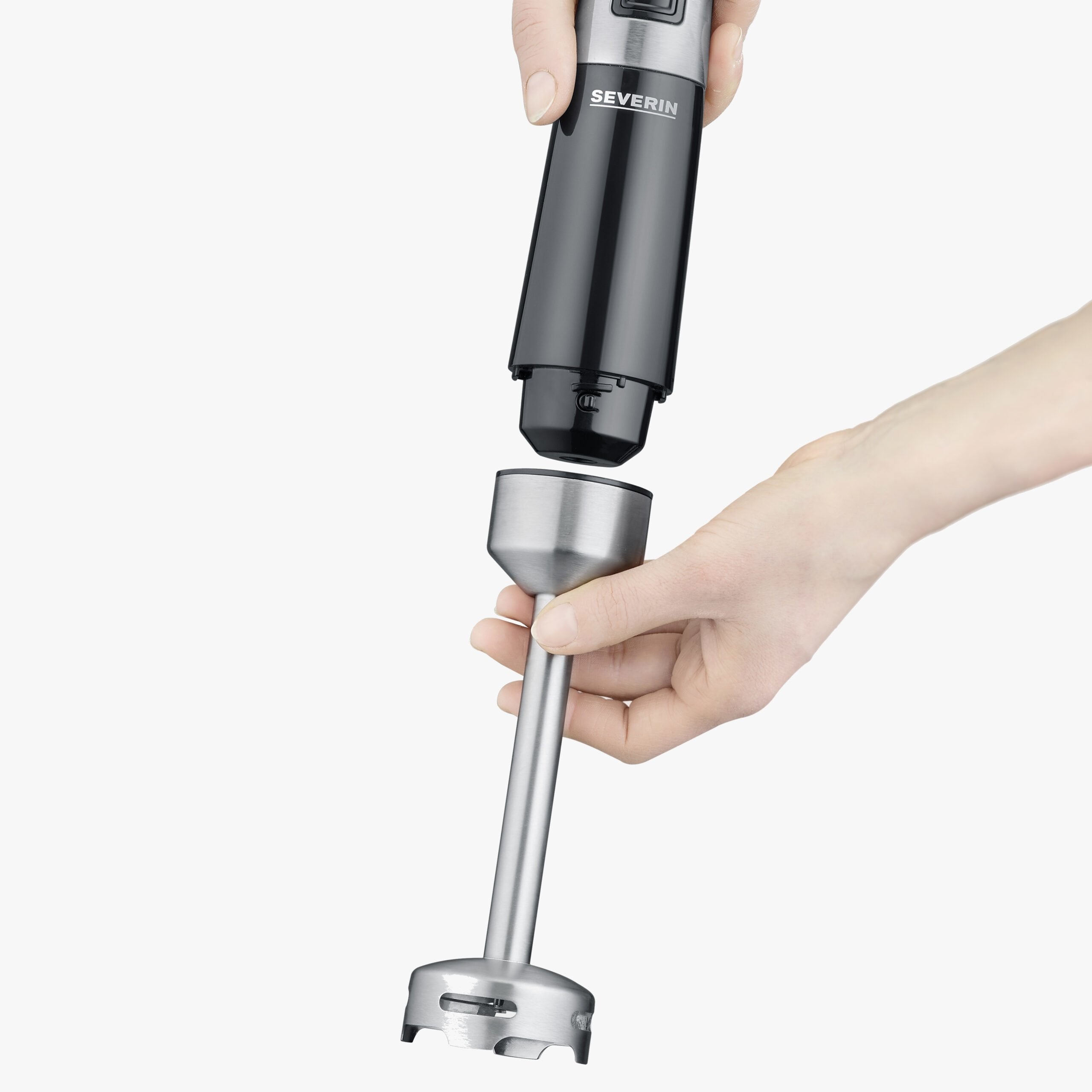 Batidora De Mano  Severin Sm 3772 Negra/Acero Inoxidable (Cepillado), Con Juego De Accesorios 4008146040689