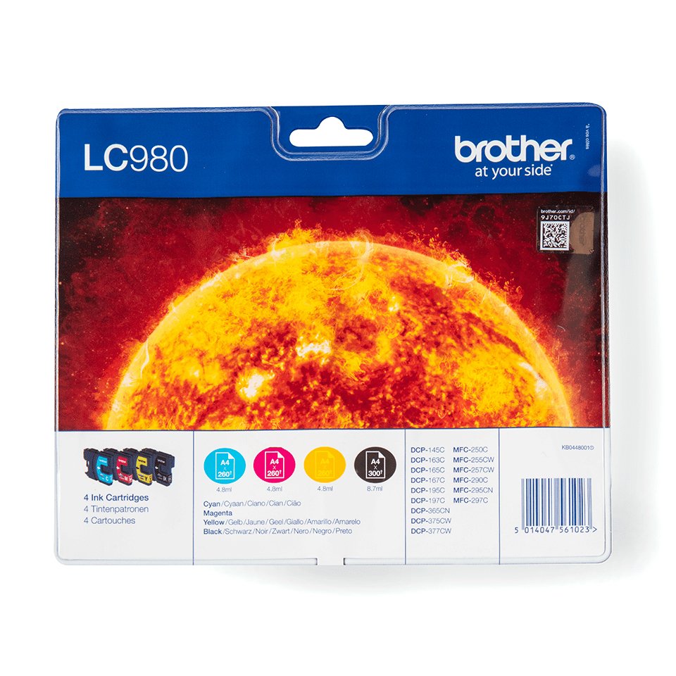 EAN 5014047561023 - Brother LC980VALBP cartucho de tinta 4 pieza(s) Original Negro, Cian, Magenta, Amarillo imagen 1
