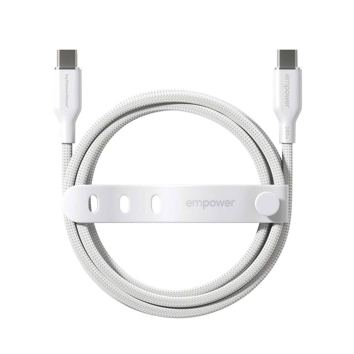 EAN 5715685027666 - PanzerGlass empower™ by ® Racing 240W USB-C to USB-C Cable | USB 2.0 | 1.2M | Silver White cable USB Blan imagen 4