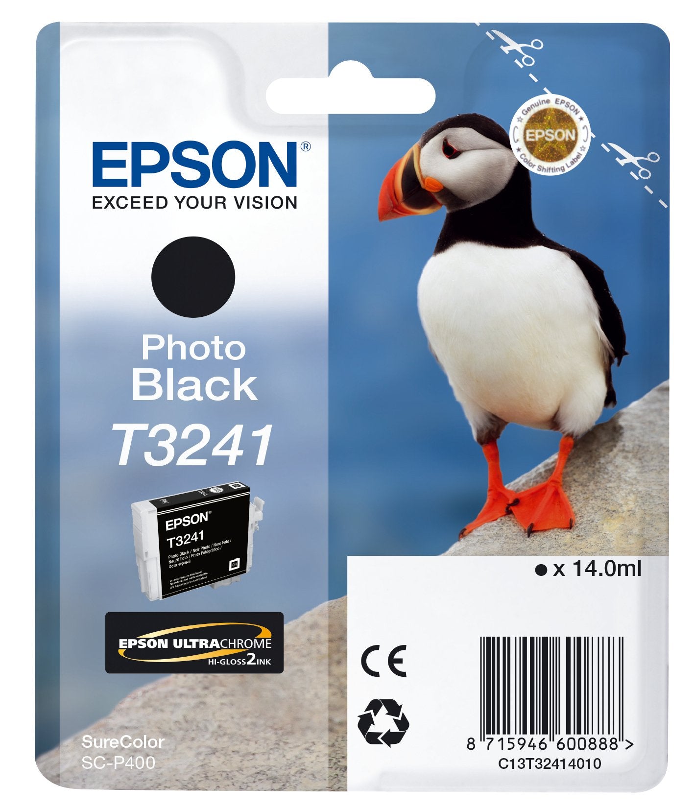 Tinta Original Epson T3241 14 Ml Negro Original Para Surecolor P400, Sc-P400