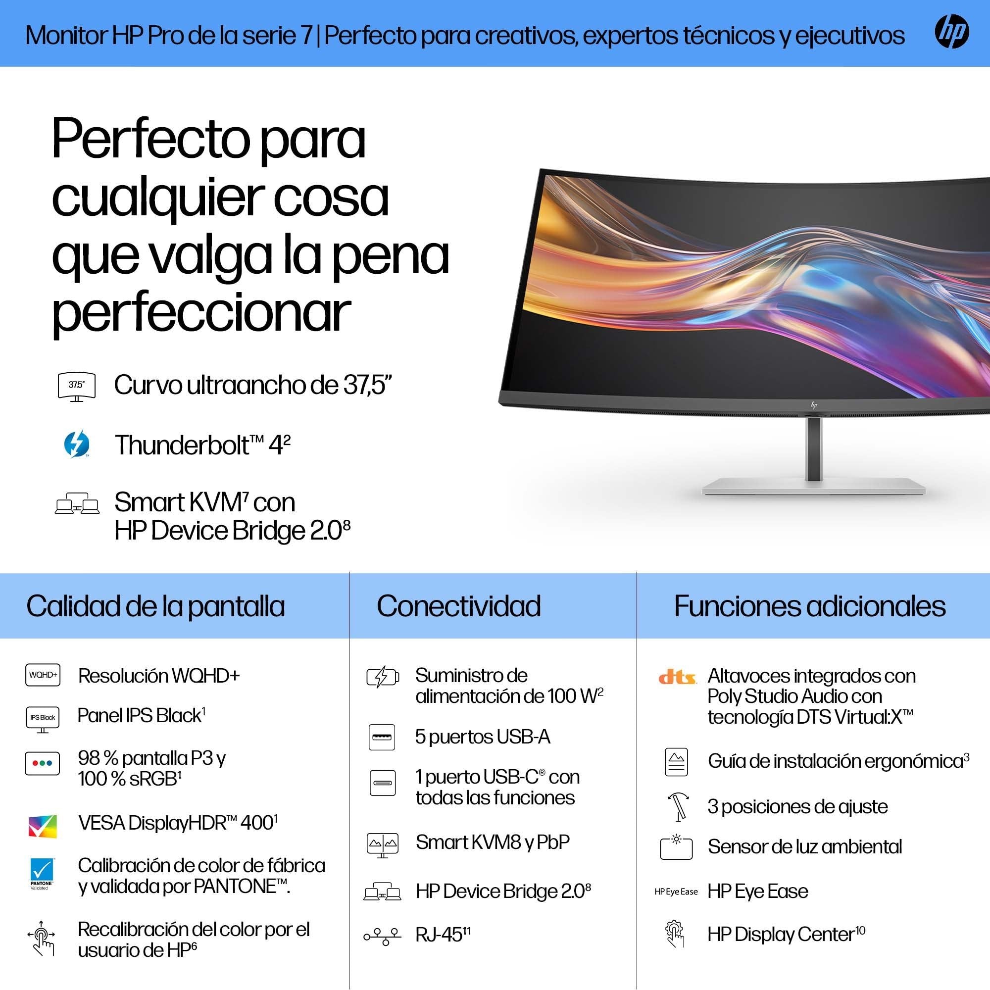 EAN 5715063531389 - HP Series 7 Pro 738pu pantalla para PC 95,2 cm (37.5") 3840 x 1600 Pixeles Wide Quad HD+ LCD Plata imagen 3