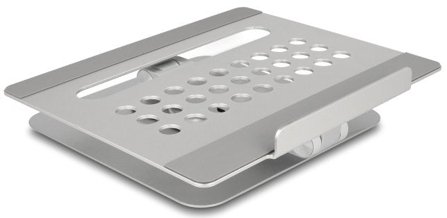 Delock 18457 Soporte Para Tablet Y Laptop Con Estación De Acoplamiento 4k Integrada - Hdmi / Lector De Tarjetas / Concentrador / Pd 3.0 90 W - 360° Giratorio