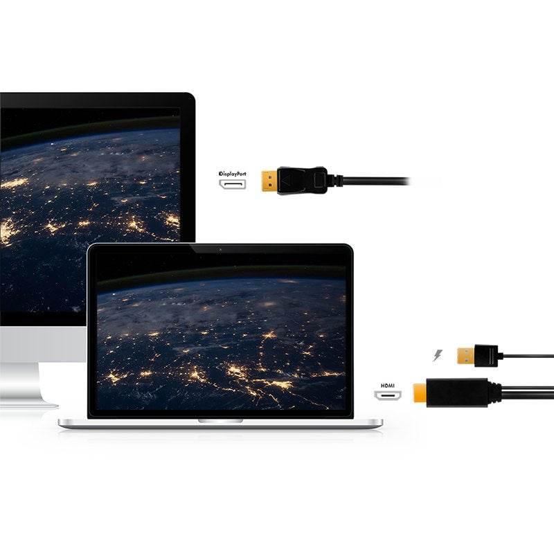 Cable Adaptador Hdmi A 1.4 A Displayport 1.2 4k 30hz 2m