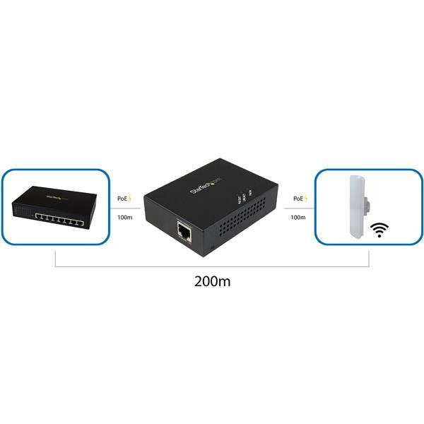 Startech.Com Gigabit Poe+ Extender - 802.3at/Af - 100m