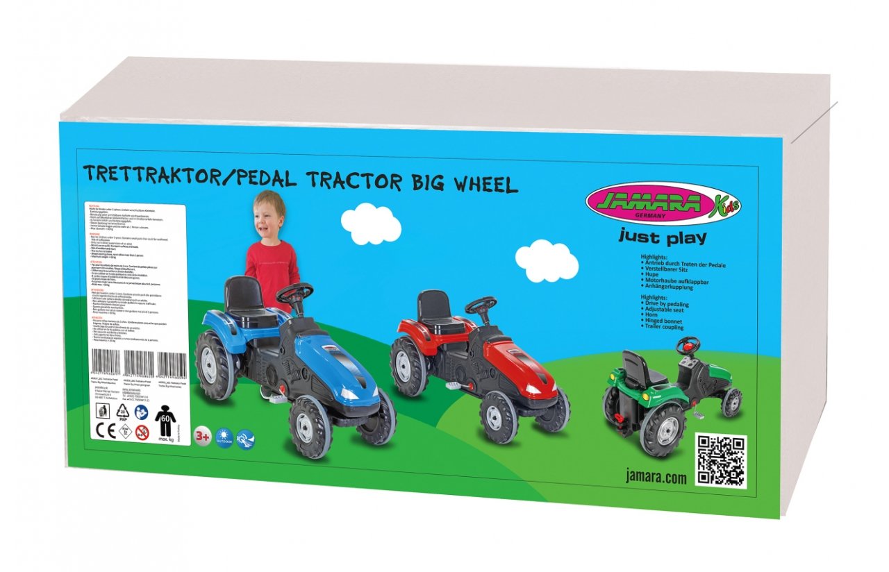 Tractor De Pedal Jamara Rueda Grande Azul