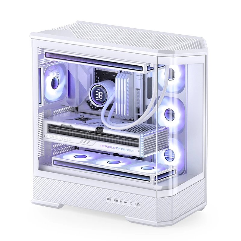 Jonsbo D400 Pc-Gehäuse, Midi Tower, Atx, Tempered Glass - Weiss