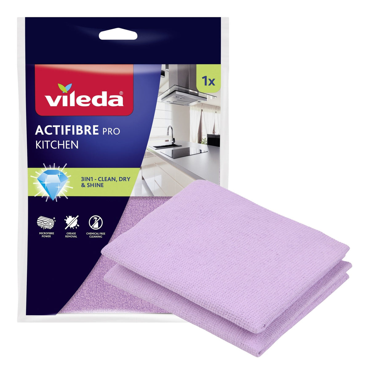 EAN 4023103266674 - Vileda Actifibre Pro Microfibra, Alcohol polivinílico (PVA) Púrpura 1 pieza(s) imagen 1