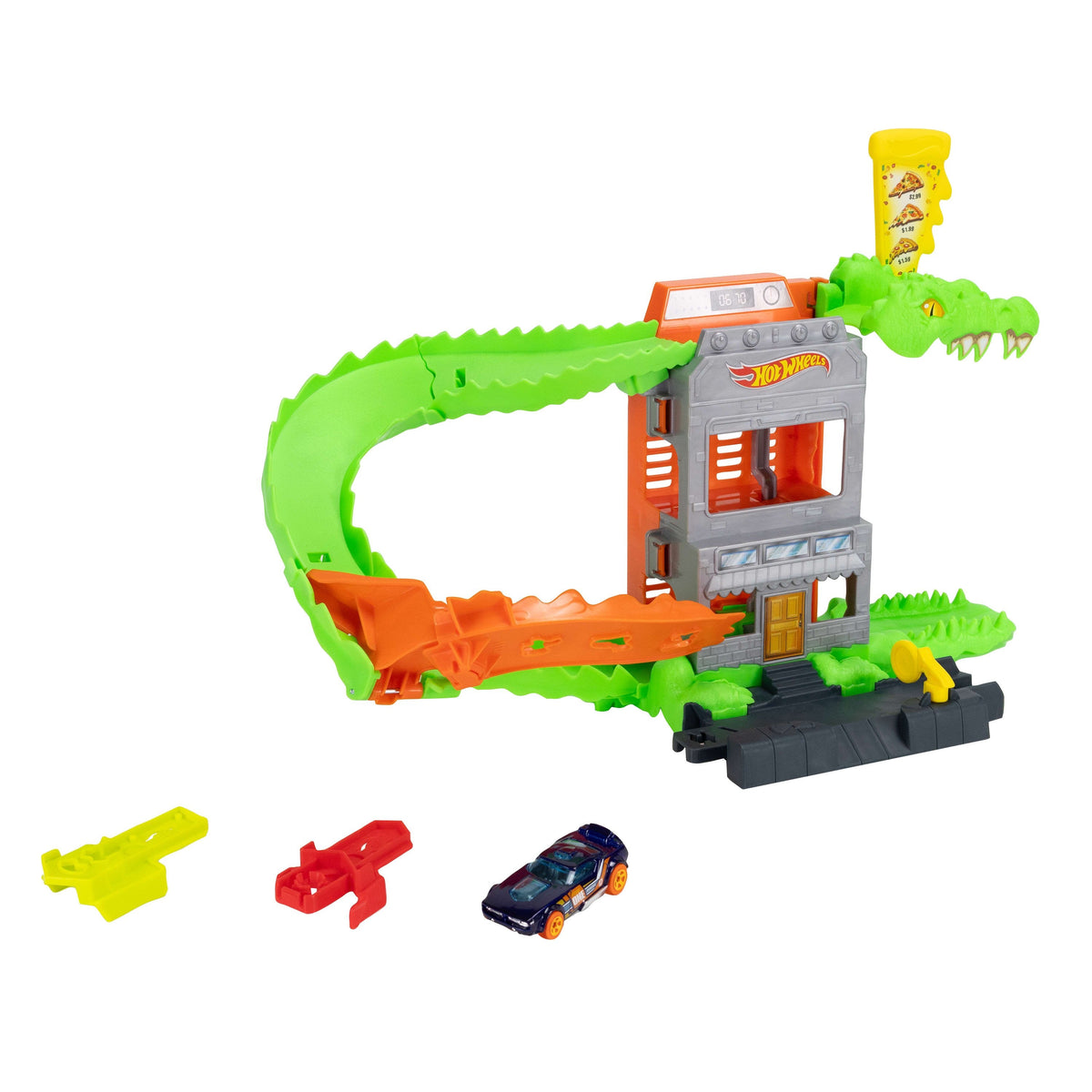 Pista Coches Ataque De Cocodrilo Hot Wheels City