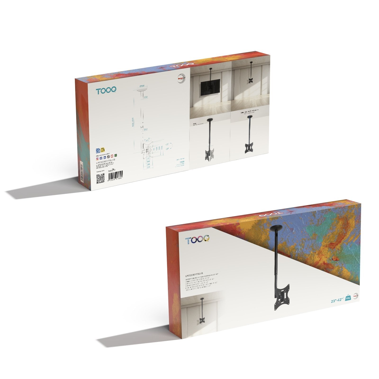 Soporte Techo Tooq Giro 180 Pantallas 23-42" Negro