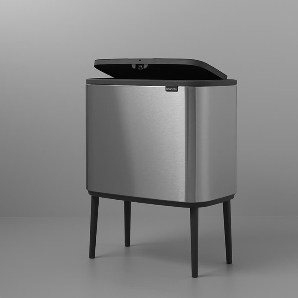 Brabantia 316081 Papelera 33 L Rectangular Acero Inoxidable Negro, Acero Inoxidable