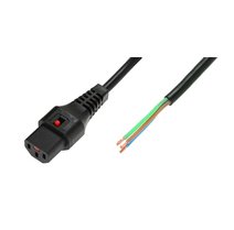 Cable De Alimentación Open/Iec C13 Hembra Recto De 1m Negro Con Bloqueo Iec Lock