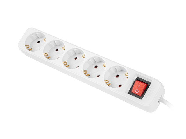Regleta 5 Tomas Lanberg / Proteccion Infantil / Cable 3m /  Blanca  / Ps1-05f-0300-W
