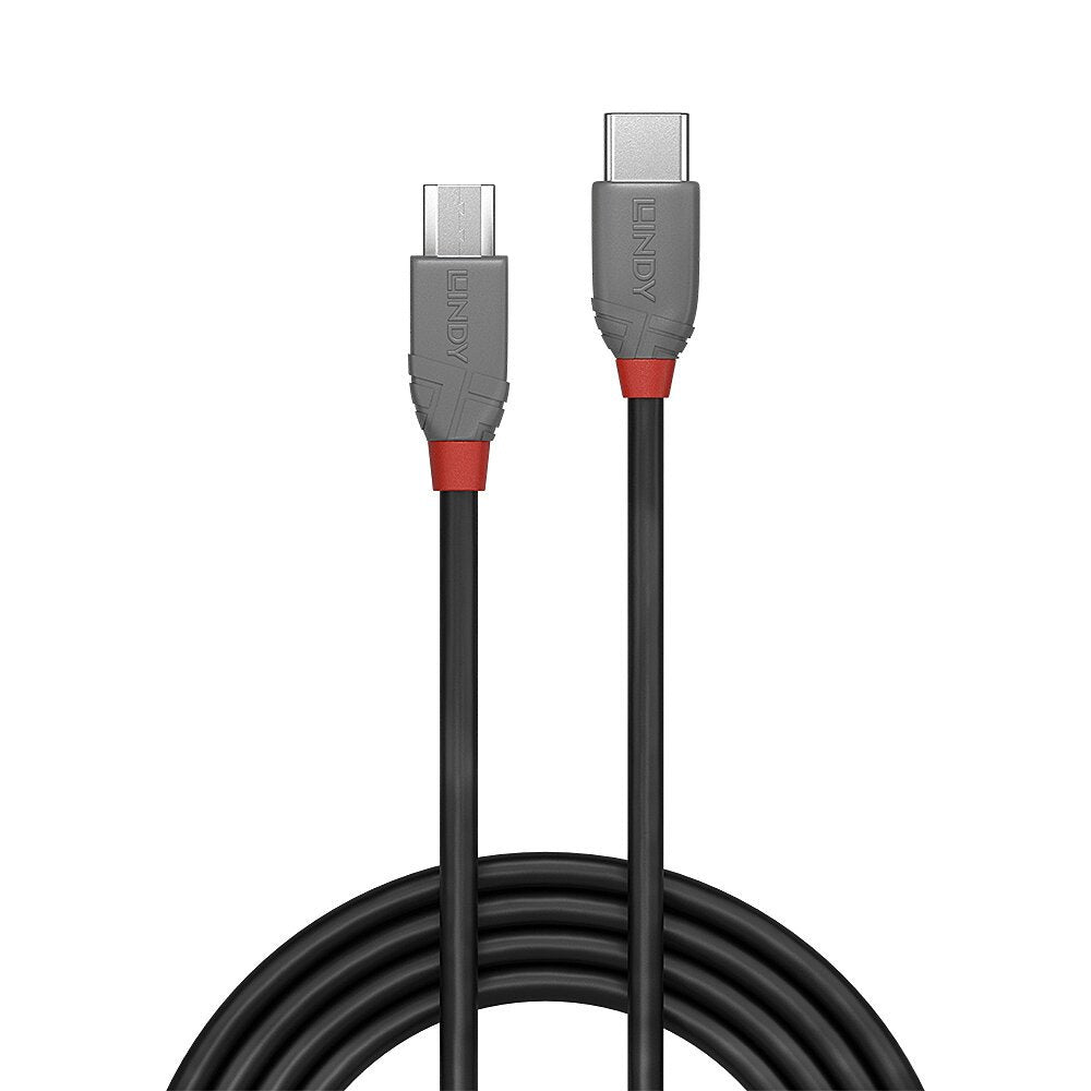 Lindy 3m Usb 2.0 Typ C An Micro-B Cable, Anthra Line