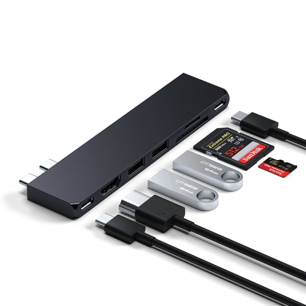 Satechi Usb-C Pro Hub Slim Adapter, Medianoche, St-Hucphsd