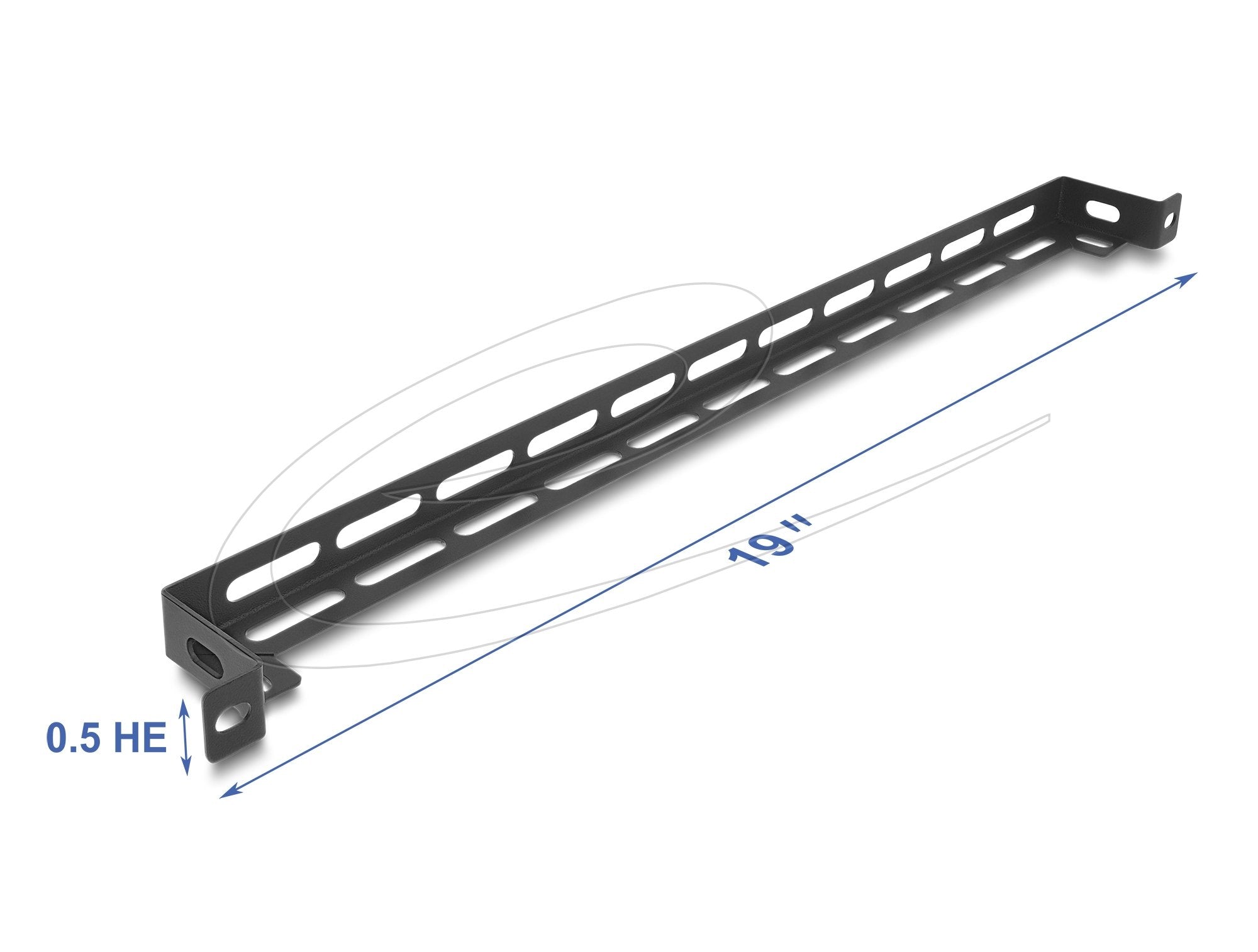 Delock 19? 0,5 He Panel L-Form 50 Mm Mit Cablebinderbefestigung Schwarz