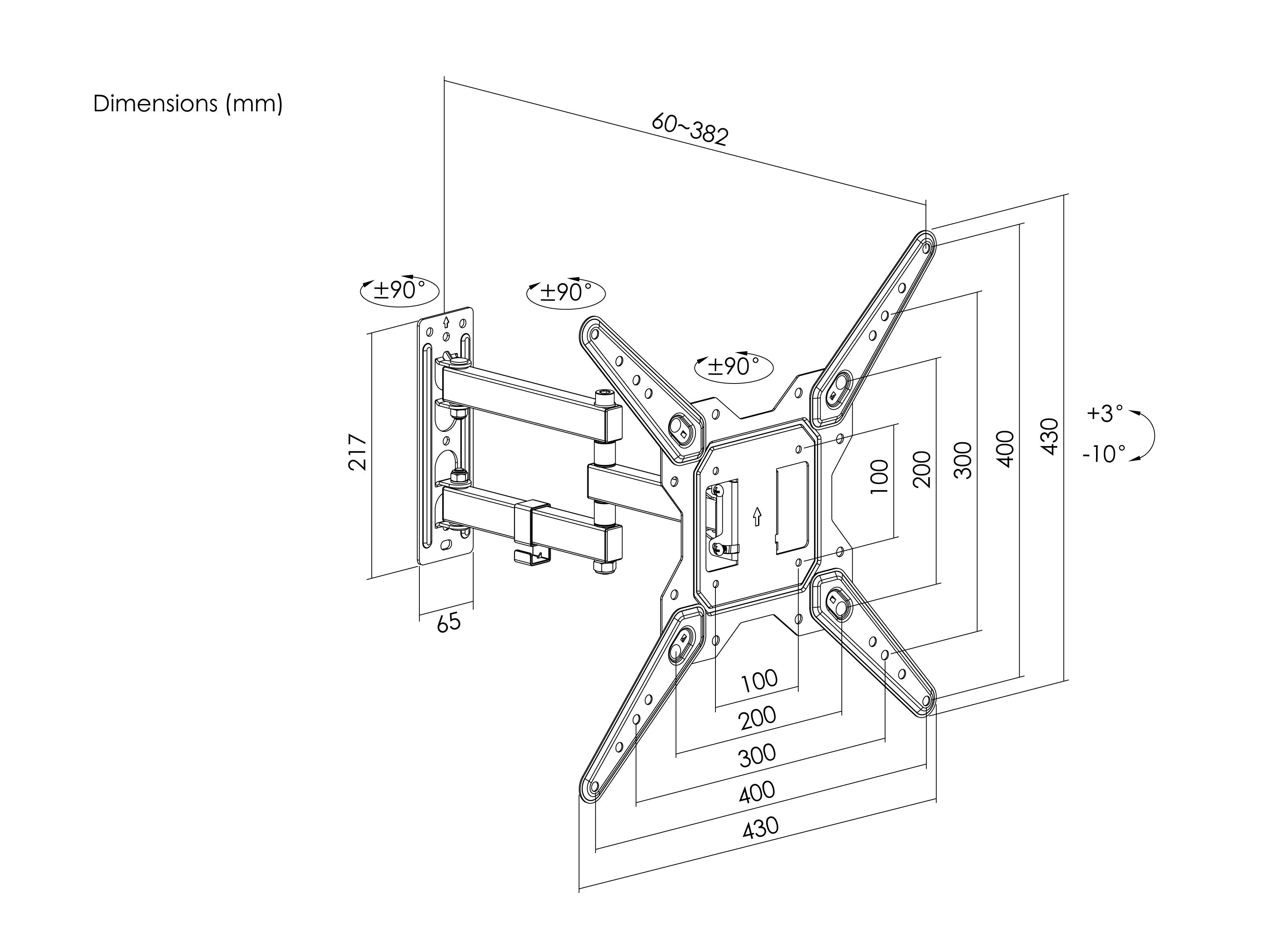 Soporte De Pared Equip  Para Tv De Movimiento Completo De 23"-55