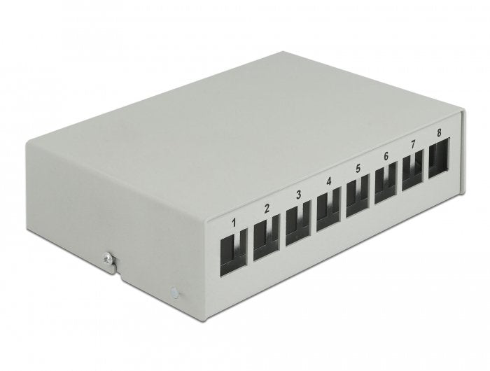 Delock Keystone Patchpanel 8 Port Grau