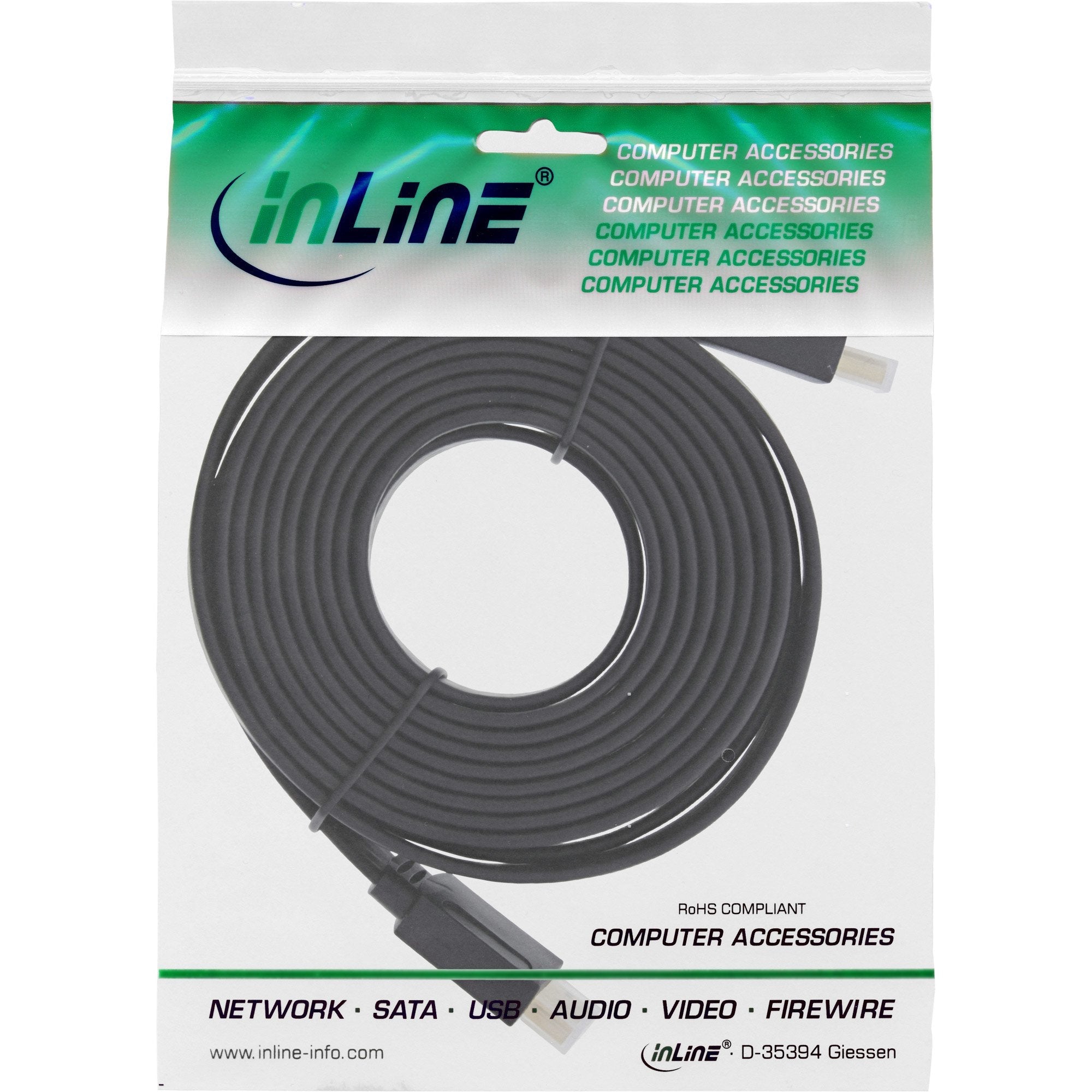 Cable Plano Hdmi Inline Cable De Con Ethernet Negro 10m