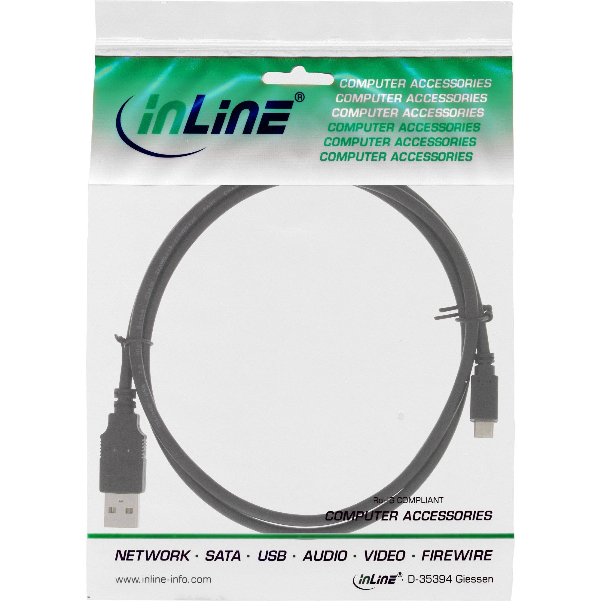 Cable De Carga Rápida Inline Micro Usb 2.0 Usb A Macho A Micro-B Macho 1,8 M