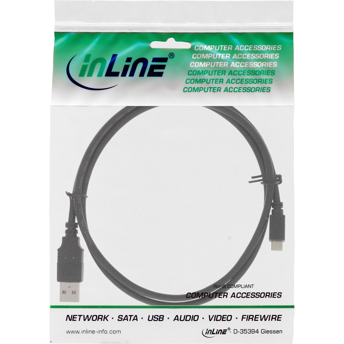 Inline Micro Usb 2.0 Cable De Carga Rápida Usb A Macho A Micro-B Macho 1m