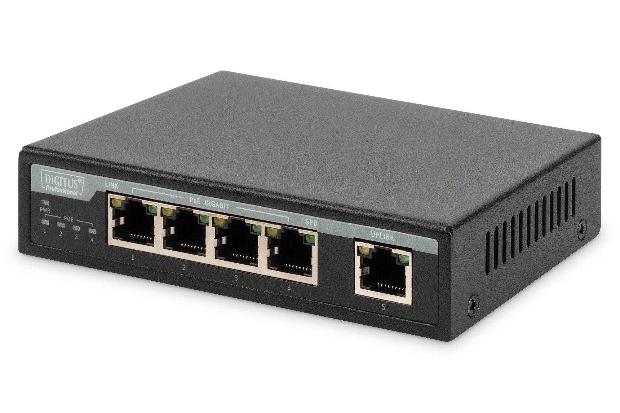 Switch  4 Ports Gigabit Poe, + 1 Uplink 62w (Sobremesa)
