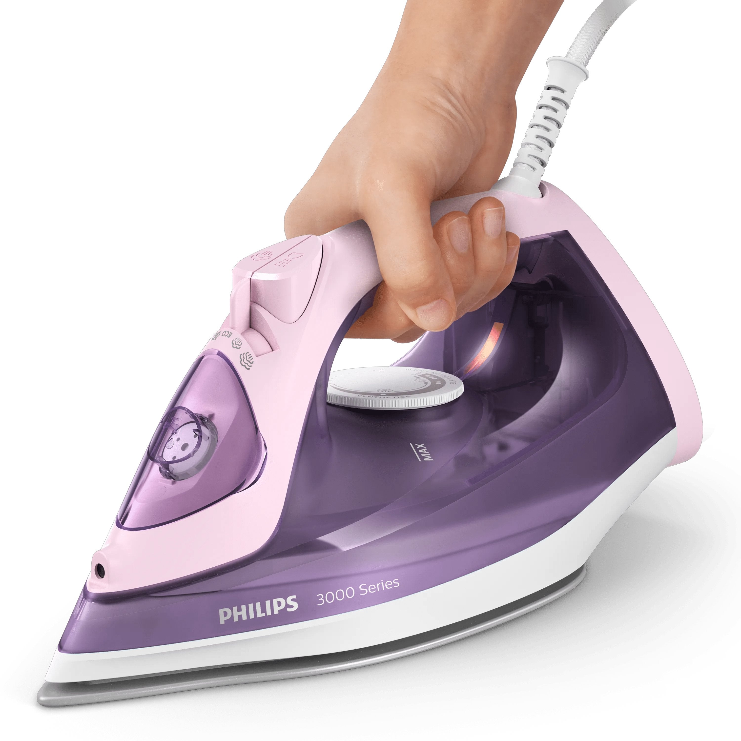 EAN 8720389001628 - Philips 3000 series DST3020/30 plancha Plancha a vapor Suela de cerámica 2200 W Rosa, Púrpura imagen 4