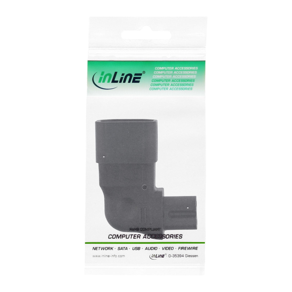 Adaptador De Alimentación Inline Iec 60320 C14 / C7, Ángulo Izquierdo/Derecho