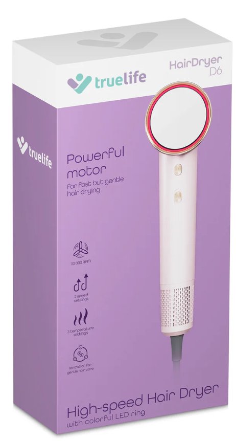 Truelife Hairdryer D6 3xtrockenmufen 2xgeschwindigkeiten Retail