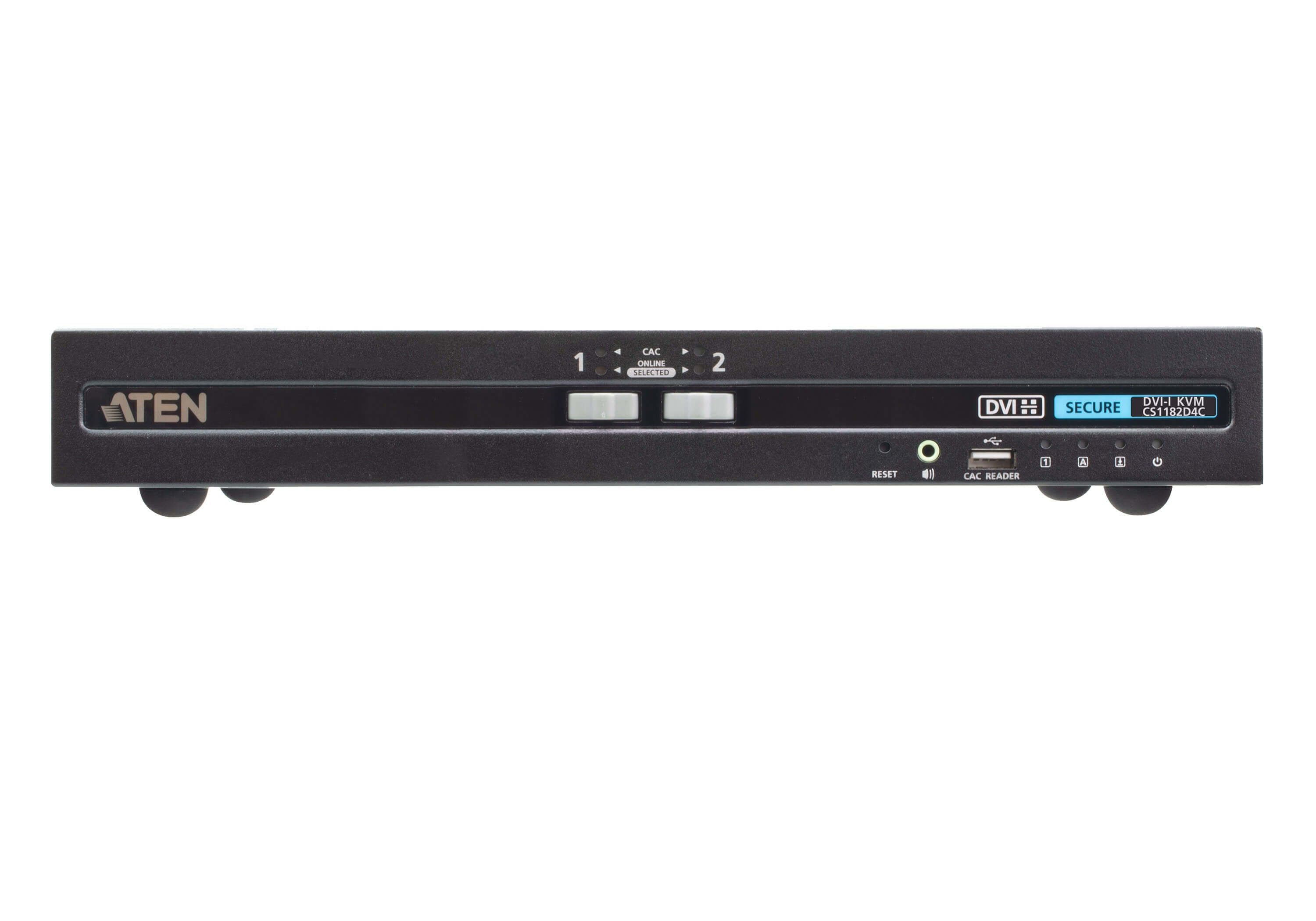 Aten Switch Kvm De Seguridad Avanzada Dvi Usb De 2 Puertos Con Cac (Compatible Con Psd Pp V4.0)
