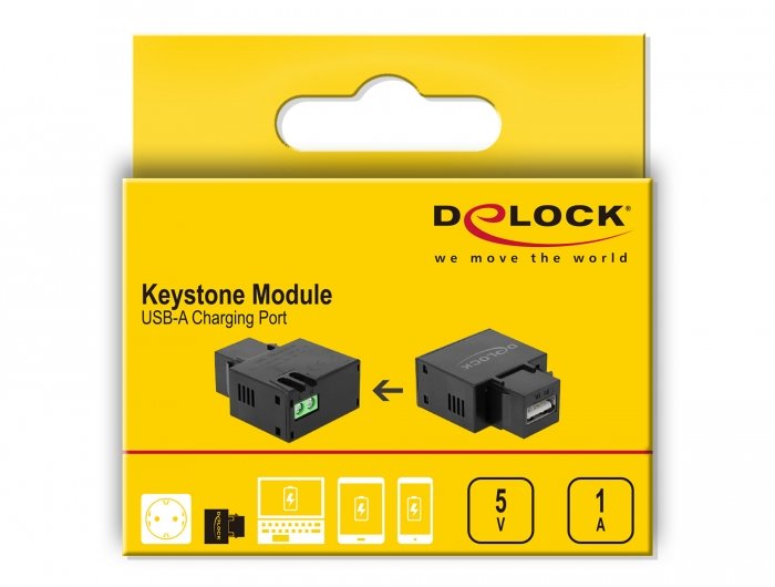 Keystone Modul Mit Usb Typ-A Ladebuchse 5 W Schwarz
