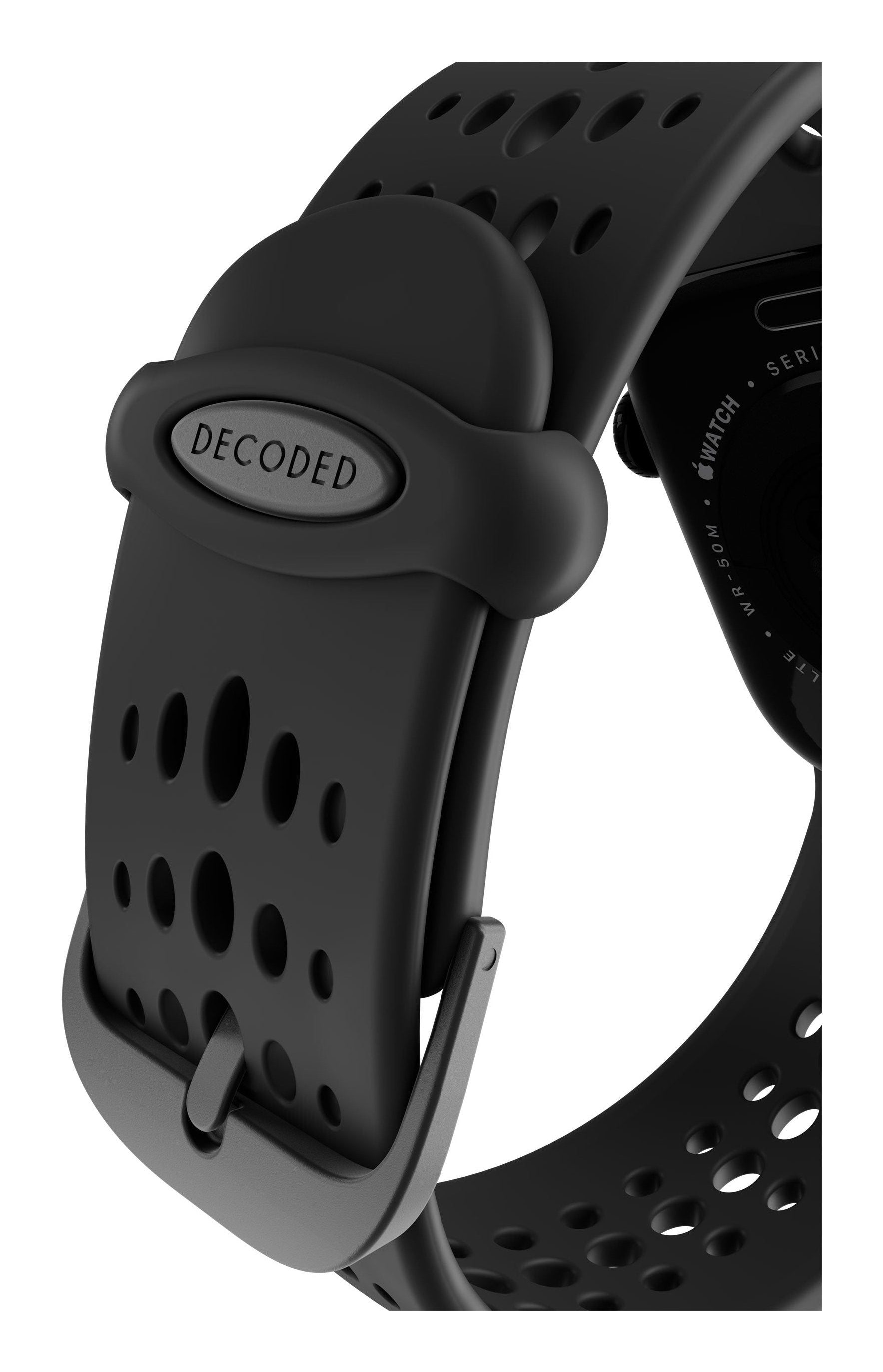 Decoded Silicone Ares O Strap For Apple Watch 40/42mm Black