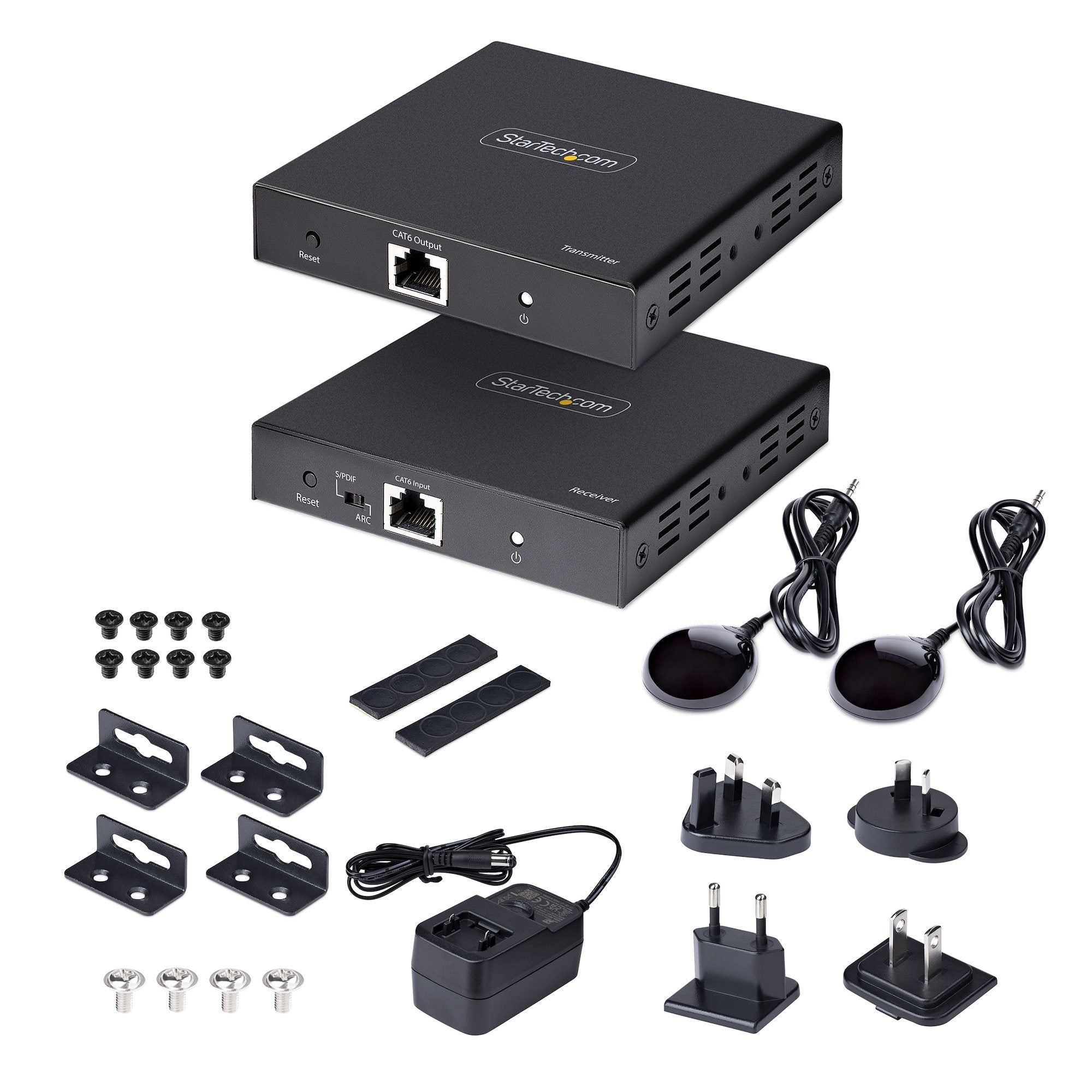 Startech.Com Extensor Hdmi 4k Por Cable Cat5/Cat6 Ethernet - Extensor De Vídeo 4k 60hz Hdr Hasta 70m - Salida De Audio S/Pdif - Juego Kit De Transmisor Y Receptor Hdmi