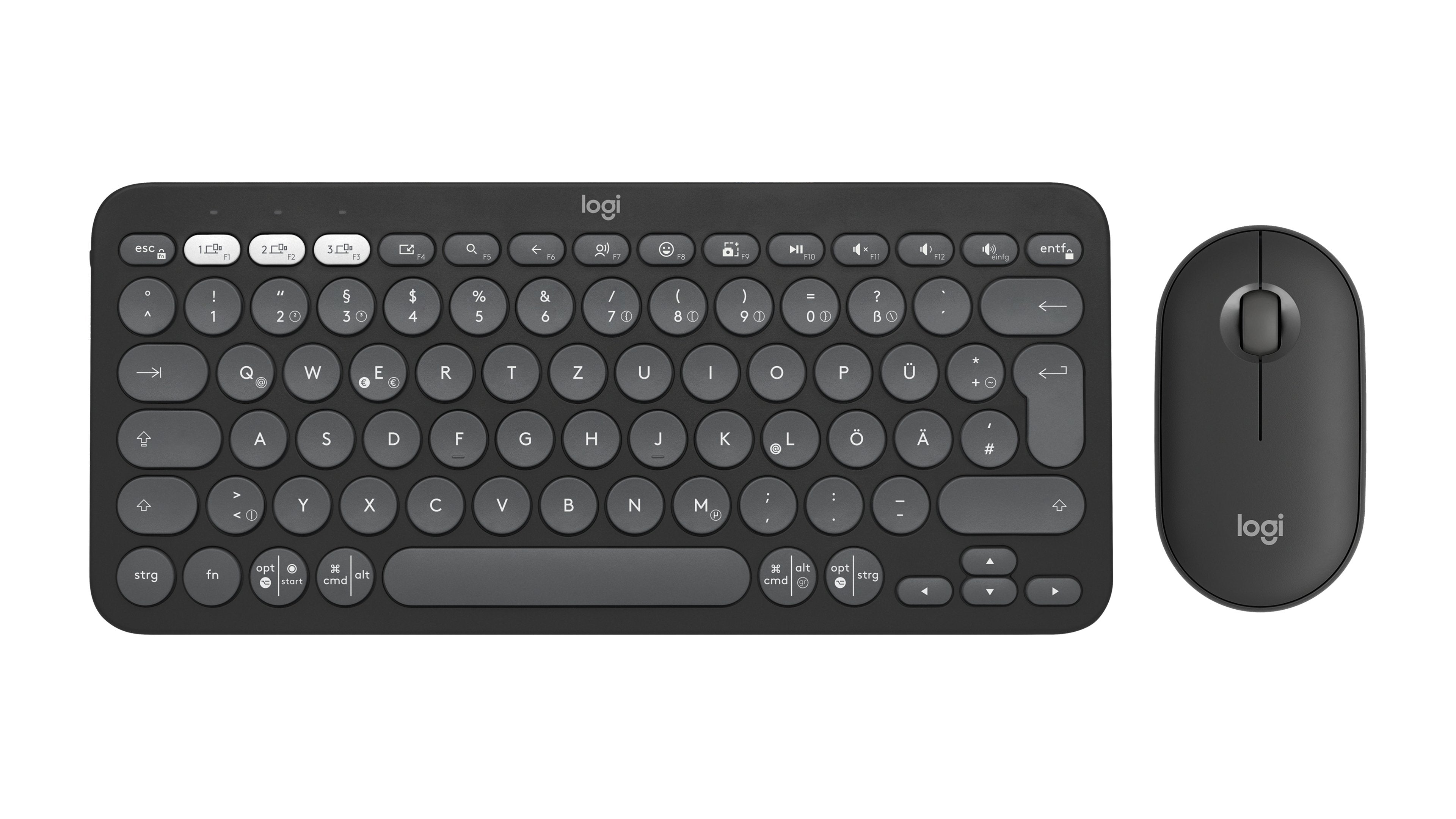 EAN 5099206115811 - Logitech 920-012203 teclado Ratón incluido Universal RF Wireless + Bluetooth QWERTZ Alemán Grafito imagen 1