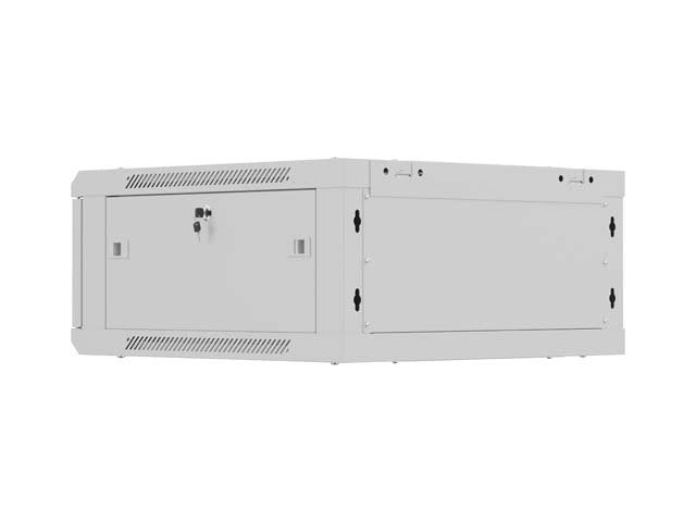 Lanberg Rack Cabinet 19in Wall-Mount 4u 600x600 Flat Pack With Perforated Door Grey