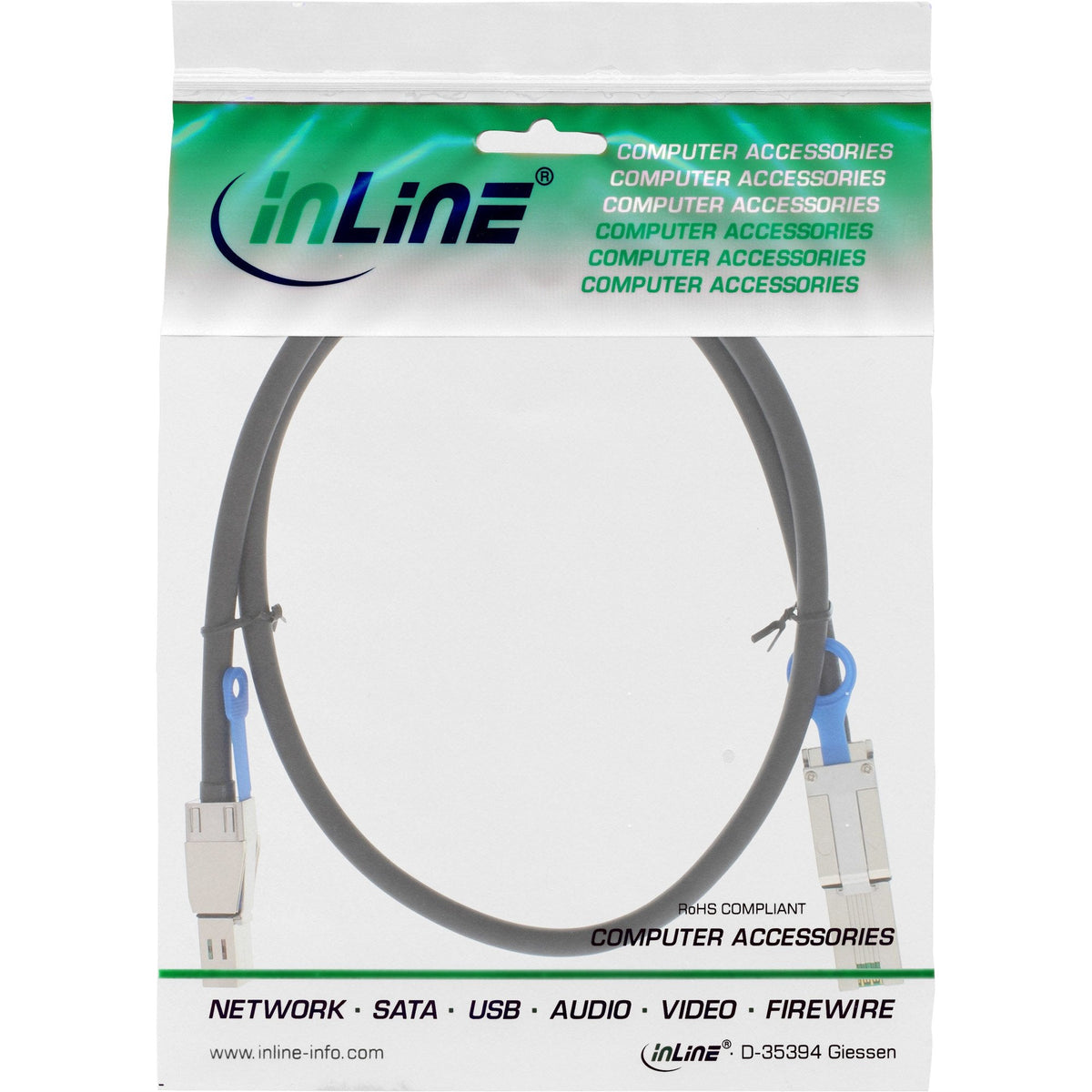 Cable Mini Sas Hd Externo Inline Sff-8644 A Sff-8088 6gb/S 1m