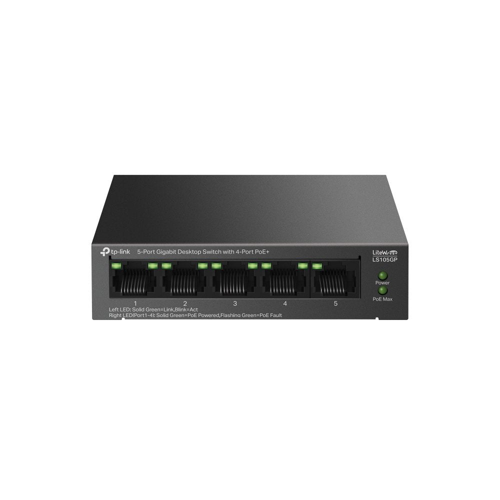 Switch Tp-Link Ls105gp Litewave 5p Giga Sobremesa Carcas De Metal 4p Poe+