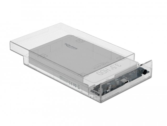 Caja Delock 42623  Para Disco Duro Externo Carcasa De Disco Duro/Ssd Transparente 2.5/3.5", Caja De Unidades Transparente, Carcasa De Disco Duro/Ssd, 2.5/3.5", Serial Ata Iii, Hot-Swap, Conexión Usb, Transparente
