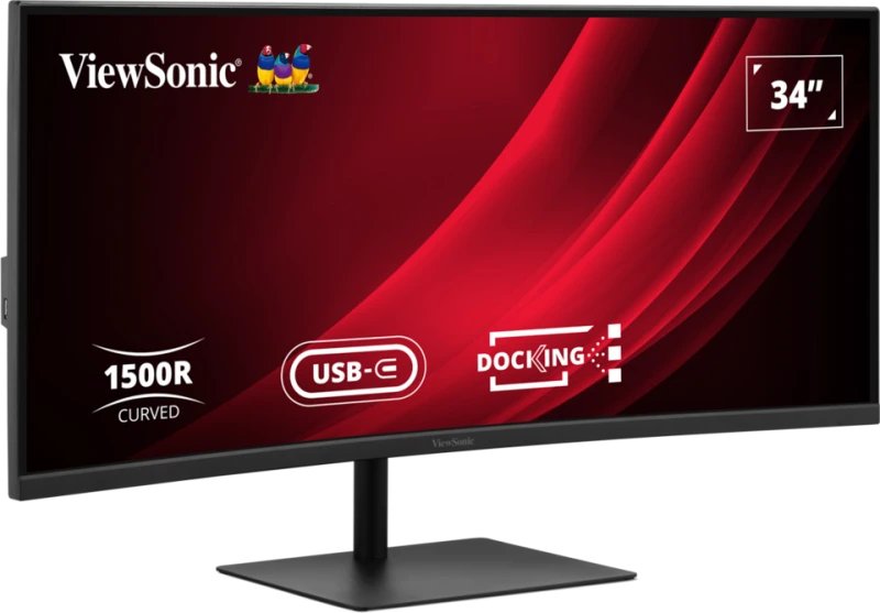 Viewsonic Vg3419c-2 34" Va Uwqhd Curved 1500r 120hz 300cd M2 3.5ms Hdmi2.0 Dp Usb-B Usb-Ax2 Rj45 Height
