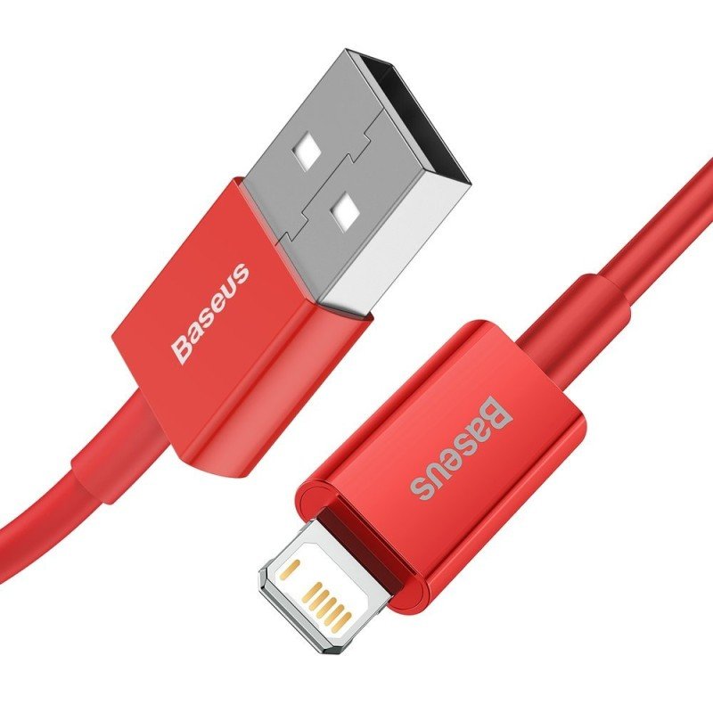 Baseus Lightning Superior Series Cable, Fast Charging, Data 2.4a, 1m Red (Calys-A09)