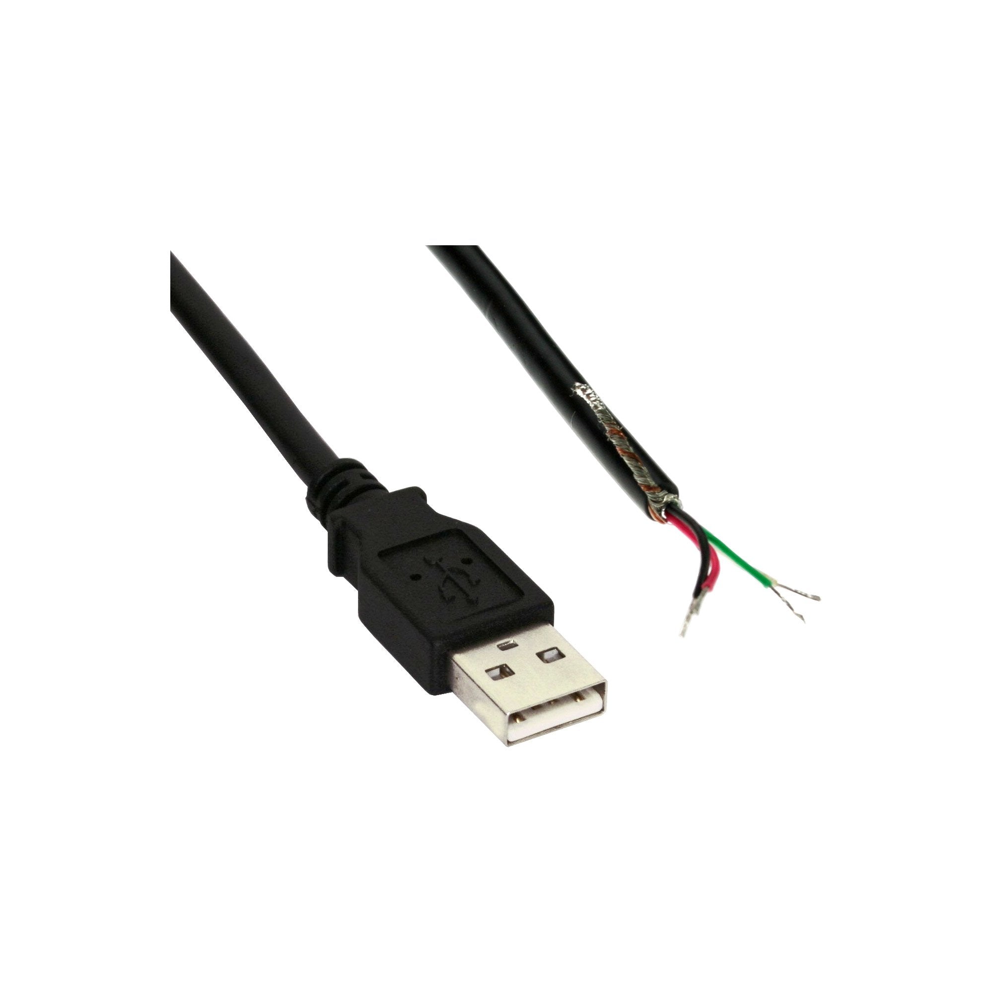 Cable Inline Usb 2.0 Tipo A Macho A Extremo Abierto Negro 2m