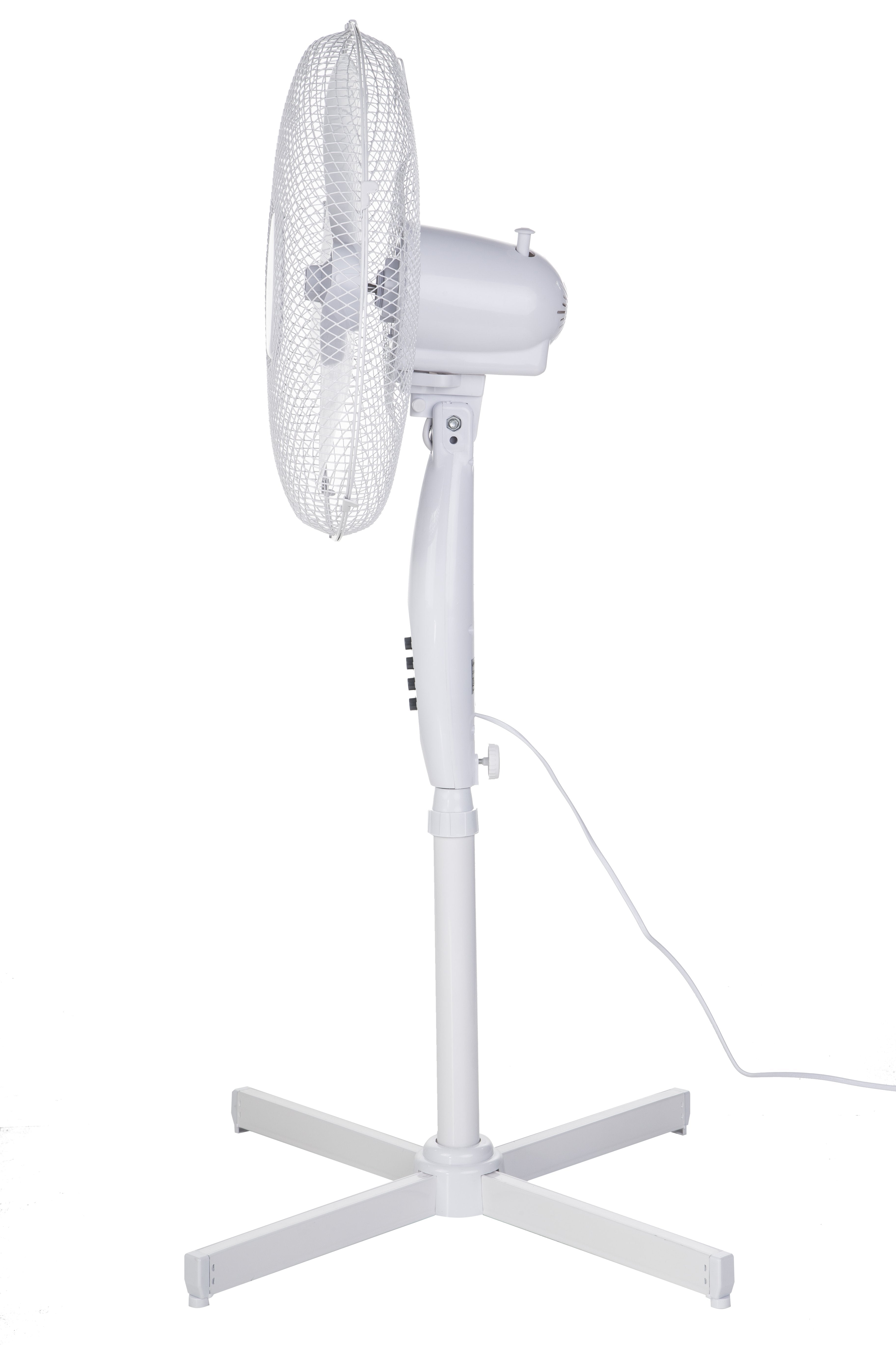 Ventilador Pie Oscilante 40 Cm, 3 Velocidades, Altura Ajustable, Bloqueo Oscilación Negro 90w Mesko Ms 7311