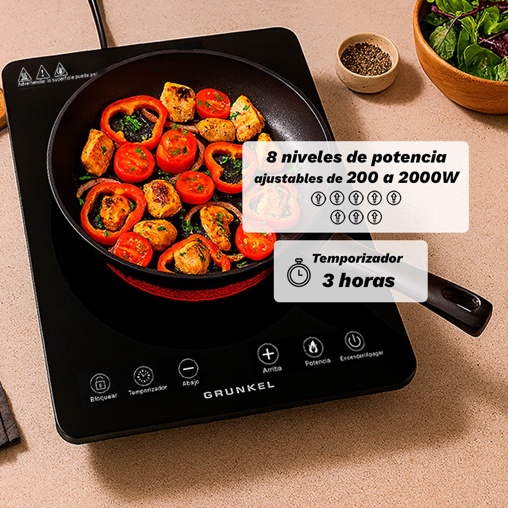 Vitrocerámica Por Infrarrojos Grunkel Ifr-2000 1 Placa 370x290mm 2000w