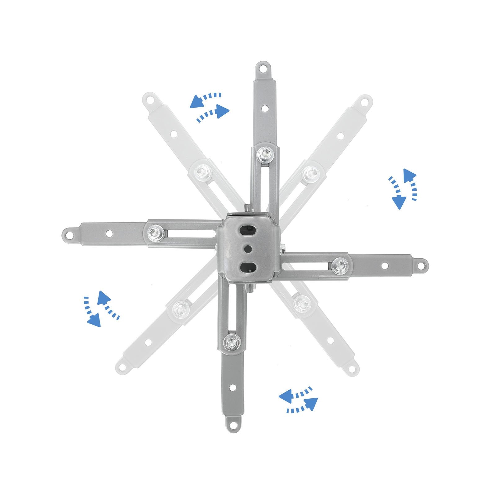 Tooq Soporte Universal De Techo Para Proyector - Inclinable Y Giratorio - Peso Max 20kg - Plata